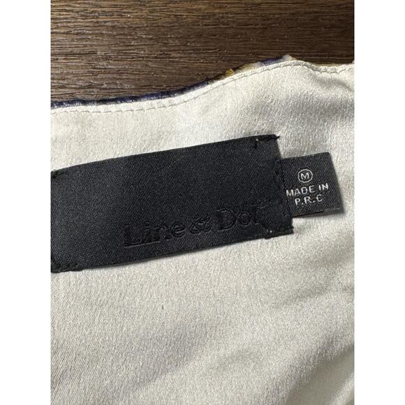 Line & Dot Mini Dress Blue Floral Bell Sleeve Fall Anthropologie M - Picture 8 of 13